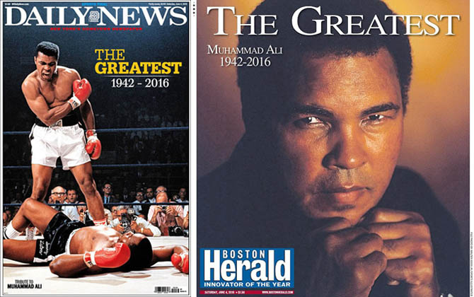Muhammad Ali Kembali jadi `Headline` di Media AS setelah Wafat
